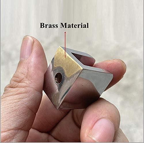 LukLoy Brass Shower Glass Clamp, No-Drill-on-Glass Fixed Panel Shower Door Glass Clip Holder Bracket Support Fixed Panel U-Clamp (Pack of 4, Chrome)